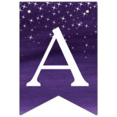 Starry night Happy New Year dark purple 2026 Vlaggetjes (Derde vlag)