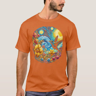 starry night hummingbird t-shirt