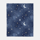Starry Night Moon Constellations Pattern Fleece Deken (Voorkant)
