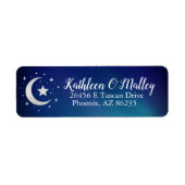 Starry Night Moon Stars Elegant Custom Label (Voorkant)