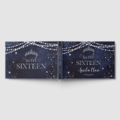 Starry Night Navy Blue Silver Sweet 16 Birthday Gastenboek (Volledig)