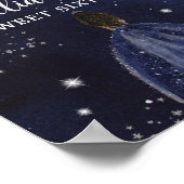 Starry Night Navy Blue Silver Sweet 16 Brown Girl Poster (Hoek)
