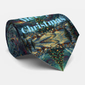 Starry Night Necktie Christmas Van Gogh Stropdas (Opgerold)