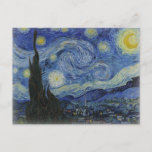 Starry night of van gogh briefkaart<br><div class="desc">Starry night of Van Gogh.The Starry Night is a painting by the Dutch post impressionist artist Vincent van Gogh. The painting depicts the view outside his sanitorium room window at Saint-Rémy-de-Provence in southern France. Customize and personalize to make a cool,  gift for Christmas,  verjaarary or birthday.</div>