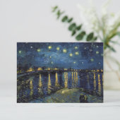 Starry Night on the Rhone Art Invitation – Van Gog Kaart (Staand voorkant)