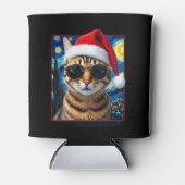 Starry Night Orange Tabby Cat Christmas Blikjeskoeler (Voorkant)