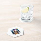 Starry Night Orange Tabby Cat Christmas Kartonnen Onderzetters (Insitu)