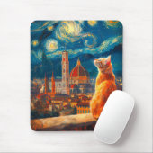 Starry Night Over Florence | Ginger Cat Art Muismat (Met muis)