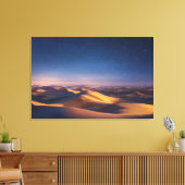 Starry Night Over Golden Desert Dunes Landscape Canvas Afdruk (Insitu (Woonkamer))