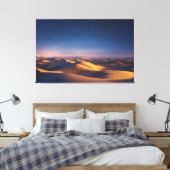 Starry Night Over Golden Desert Dunes Landscape Canvas Afdruk (Insitu (Slaapkamer))