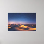 Starry Night Over Golden Desert Dunes Landscape Canvas Afdruk (Voorkant)