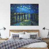 Starry Night over the Rhone by Van Gogh Canvas Afdruk (Insitu (Slaapkamer))
