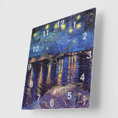 Starry Night over the Rhone, Vincent Van Gogh Vierkante Klok (Hoek)