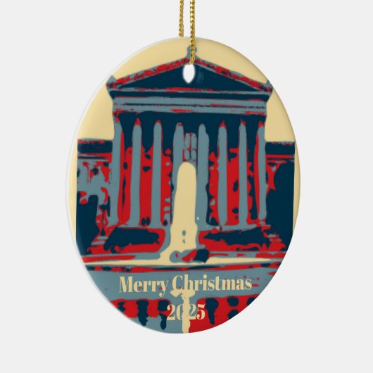 Starry Night Philadelphia, edit text Keramisch Ornament (Rechts)