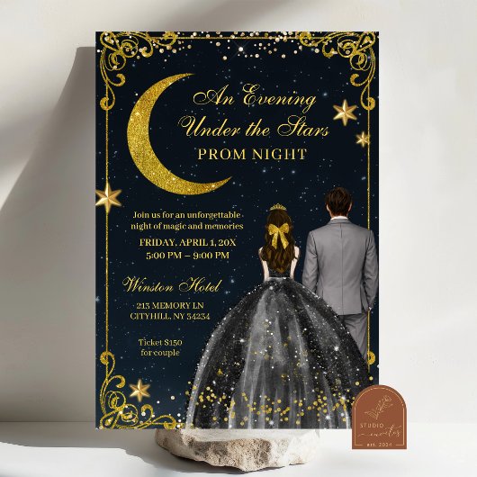 Starry Night Prom Invitation Kaart