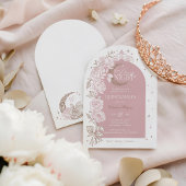 Starry Night Quinceanera Floral Celestial Moon Kaart