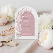 Starry Night Quinceanera Floral Celestial Moon Kaart