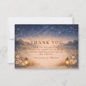 Starry Night Rustic Meadow Wedding Bedankkaart (Voorkant)
