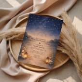 Starry Night Rustic Meadow Wedding Kaart