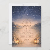 Starry Night Rustic Meadow Wedding Kaart (Voorkant)