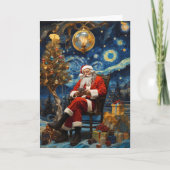 Starry Night Santa Card | Van Gogh Christmas Card Kaart (Voorkant)