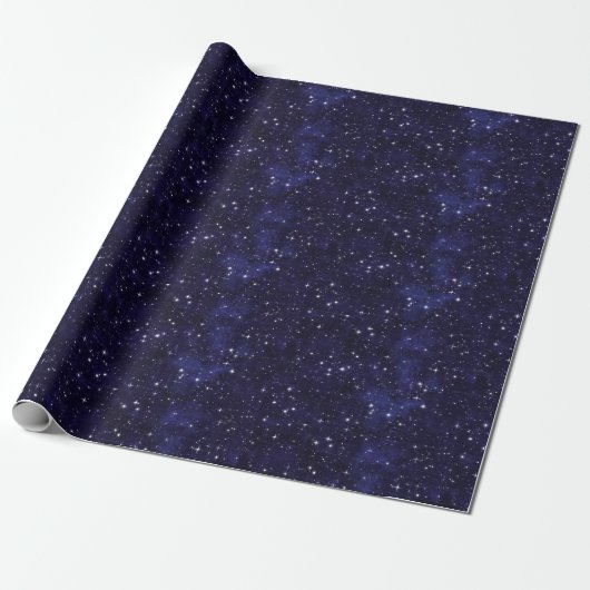 Starry Night Sky Grid Cadeaupapier (Uitgerold)