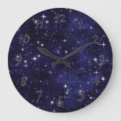 Starry Night Sky Grid Grote Klok (Voorkant)