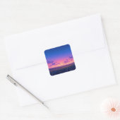 Starry Night Sky Over Purple and Yellow Wildflower Vierkante Sticker (Envelop)