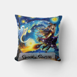 Starry Night Witchy Halloween Design Kussen