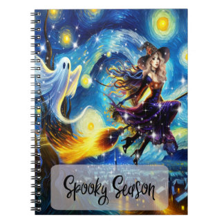 Starry Night Witchy Halloween Design Notitieboek