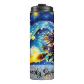 Starry Night Witchy Halloween Design Thermosbeker (Voorkant)