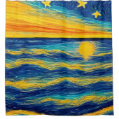 Starry Ocean Night Sky Douchegordijn (Voorkant)