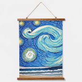 Starry Ocean Summer Beach Waves Hangend Wandkleed (Voorkant 2)