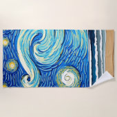 Starry Ocean Summer Beach Waves Strandlaken (Voorkant)