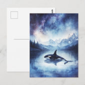 Starry Orca Whale Mountain Lake Briefkaart (Voorkant / Achterkant)