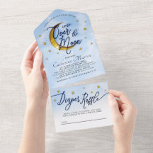 Starry over de Moon Blue Gold Baby Shower