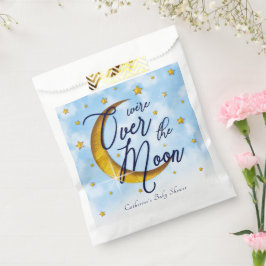 Starry over de Moon Blue Gold Baby Shower Bedankzakje
