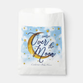Starry over de Moon Blue Gold Baby Shower Bedankzakje (Voorkant)