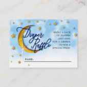 Starry over de Moon Blue Gold Diaper Raffle Informatiekaartje (Voorkant)