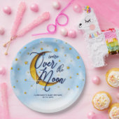 Starry over het Moon Blue Gold Baby shower Papieren Bordje (Feest)