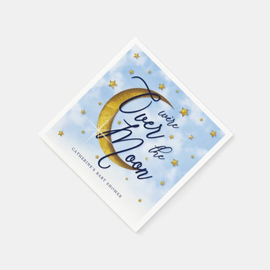 Starry over het Moon Blue Gold Baby shower Servet (Hoek)