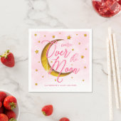 Starry over het Moon Pink Gold Baby shower Napkins Servet (Insitu)