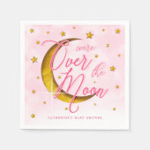 Starry over het Moon Pink Gold Baby shower Napkins Servet (Voorkant)