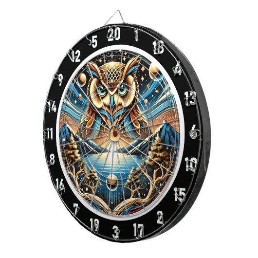 Starry Owl Haven Design Dartbord (Voorkant Rechts)