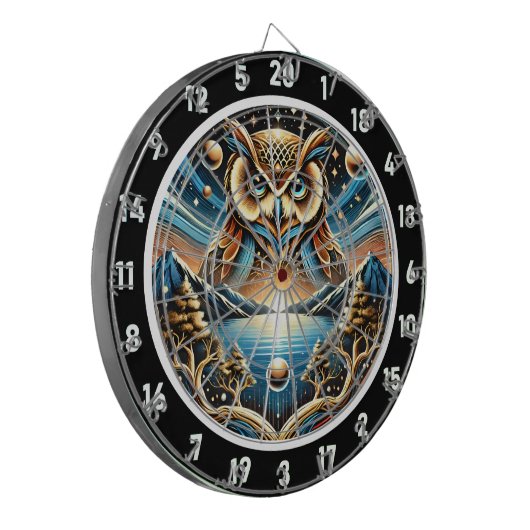 Starry Owl Haven Design Dartbord (Voorkant Links)