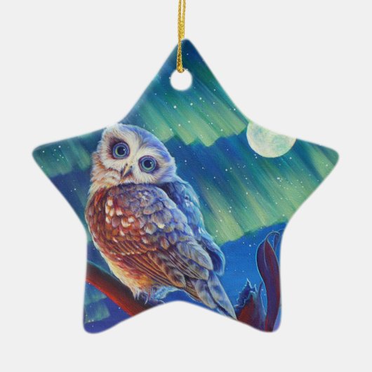 Starry owls keramisch ornament (Voorkant)