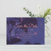 Starry Paars Night Alternative Gothic Floral Save The Date (Staand voorkant)