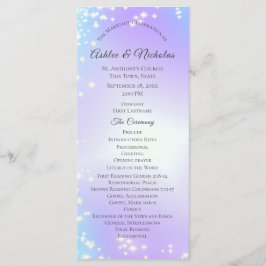 Starry Paarse en Blue Sparkle Wedding Program Programmakaart