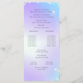 Starry Paarse en Blue Sparkle Wedding Program Programmakaart (Achterkant)