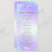 Starry Paarse en Blue Sparkle Wedding Program Programmakaart (Voorkant / Achterkant)